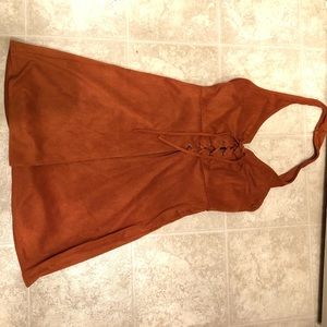 Halter Suede Dress 👗